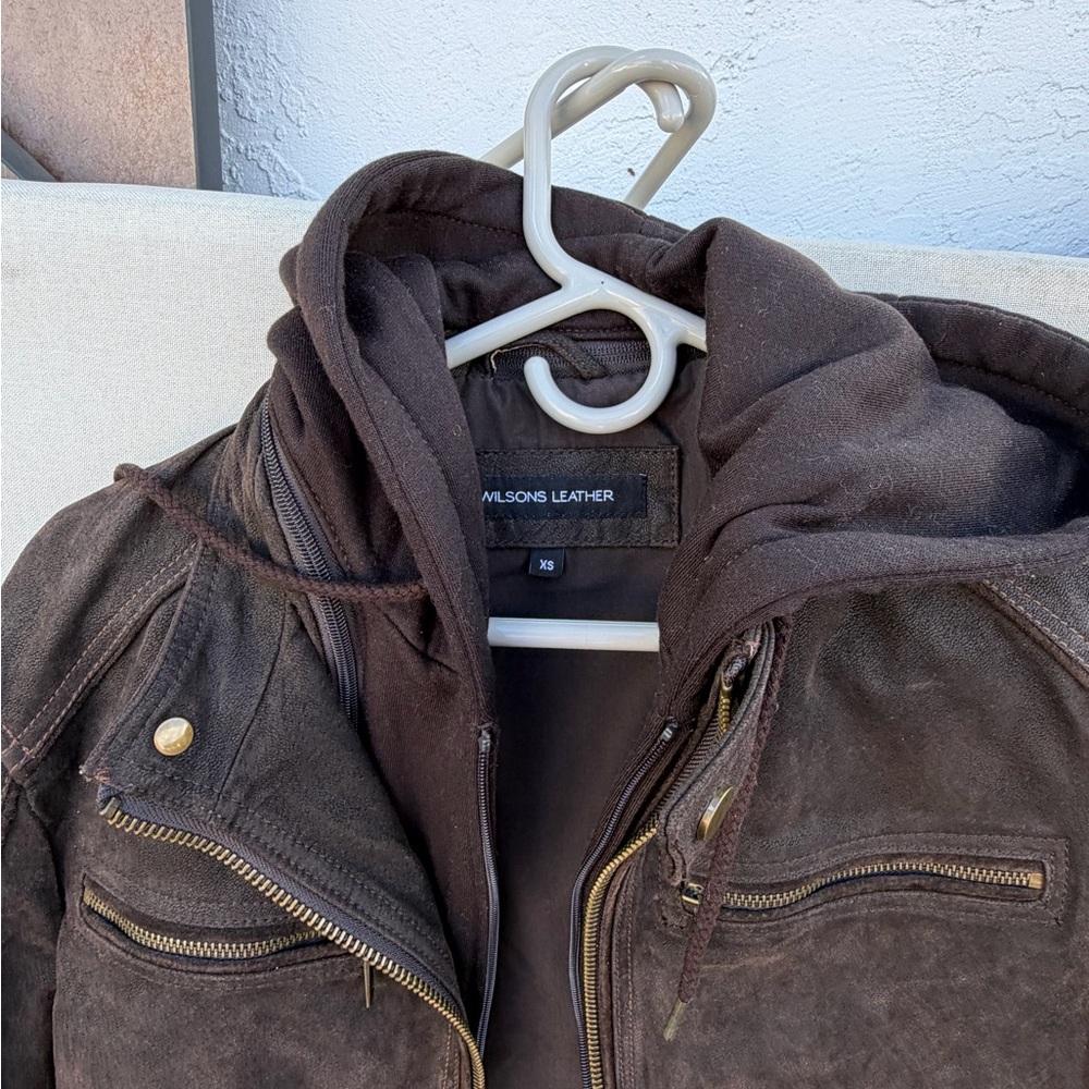 Wilsons Leather Dark Brown Bomber Jacket